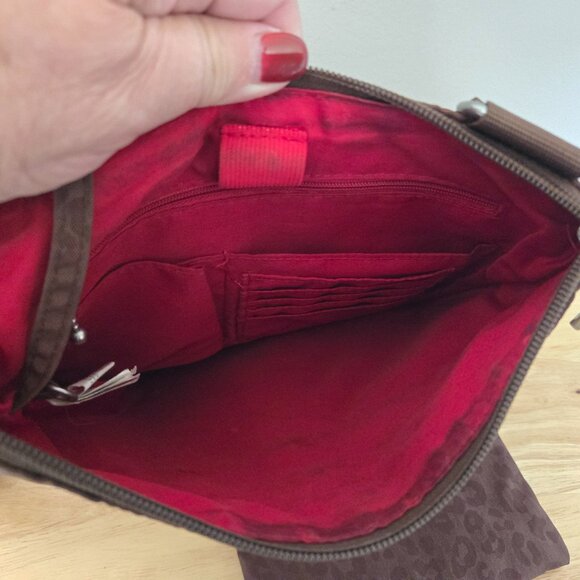 Brown Baggallini Horizon Crossbody Travel Bag Purse w/Detachable RFID Wristlet - Picture 6 of 7